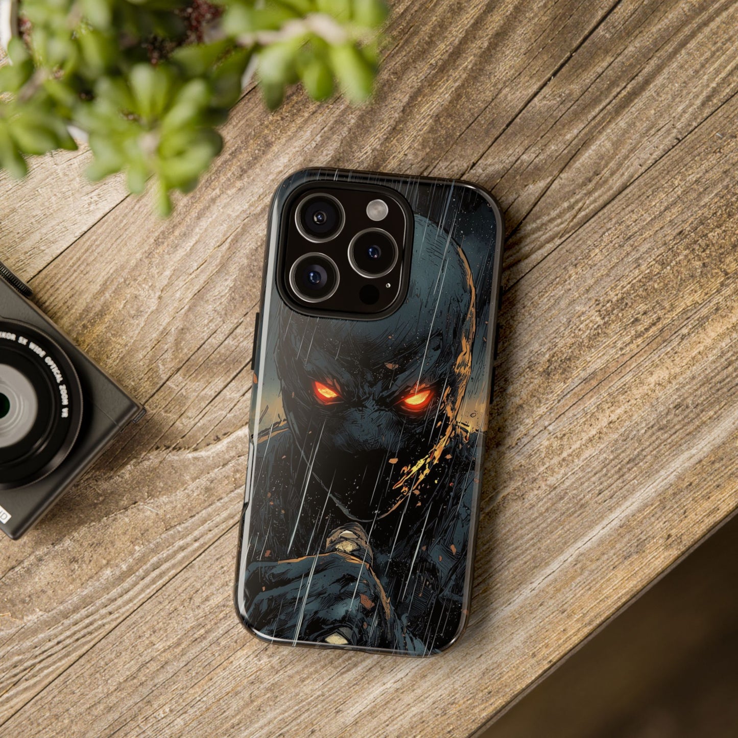 Shadowblade Vengeance | Dark Comic Assassin in the Rain Phone Case for iPhone, Samsung & Pixel