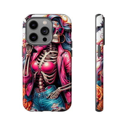 Neon Bones – Retro Skeleton & Vibrant Punk Aesthetic Mobile Cover