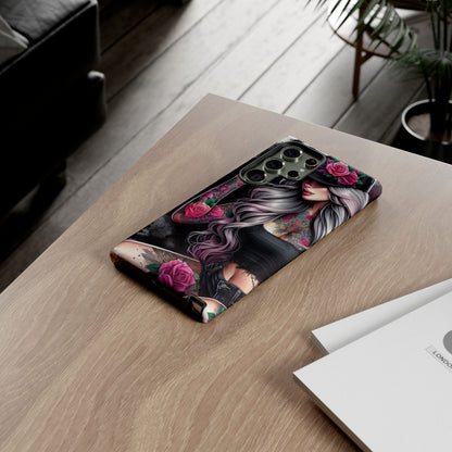 Ink & Roses – Edgy Floral Rebel Mobile Cover