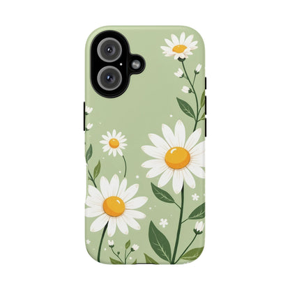 Green Floral Case, Daisy Pattern Design, Iphone Case Design, Perfect Gift For Her