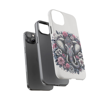Ornate Floral Elephant Mobile Cover – Elegant Bohemian Art