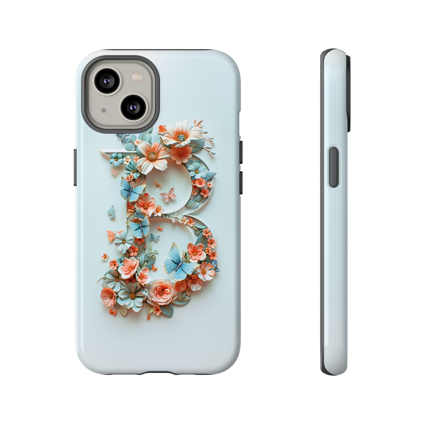 Floral Letter B Phone Case – Personalized Aesthetic Cover for iPhone, Samsung & Google Pixel