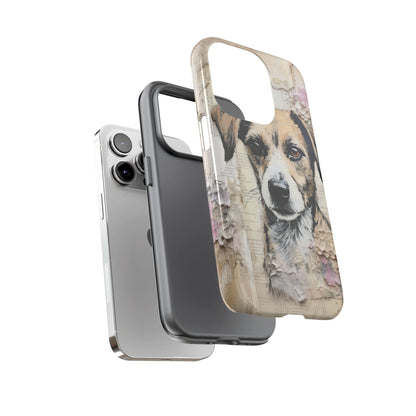 Vintage Collage Dog Portrait Mobile Cover – Artistic Mixed Media Design