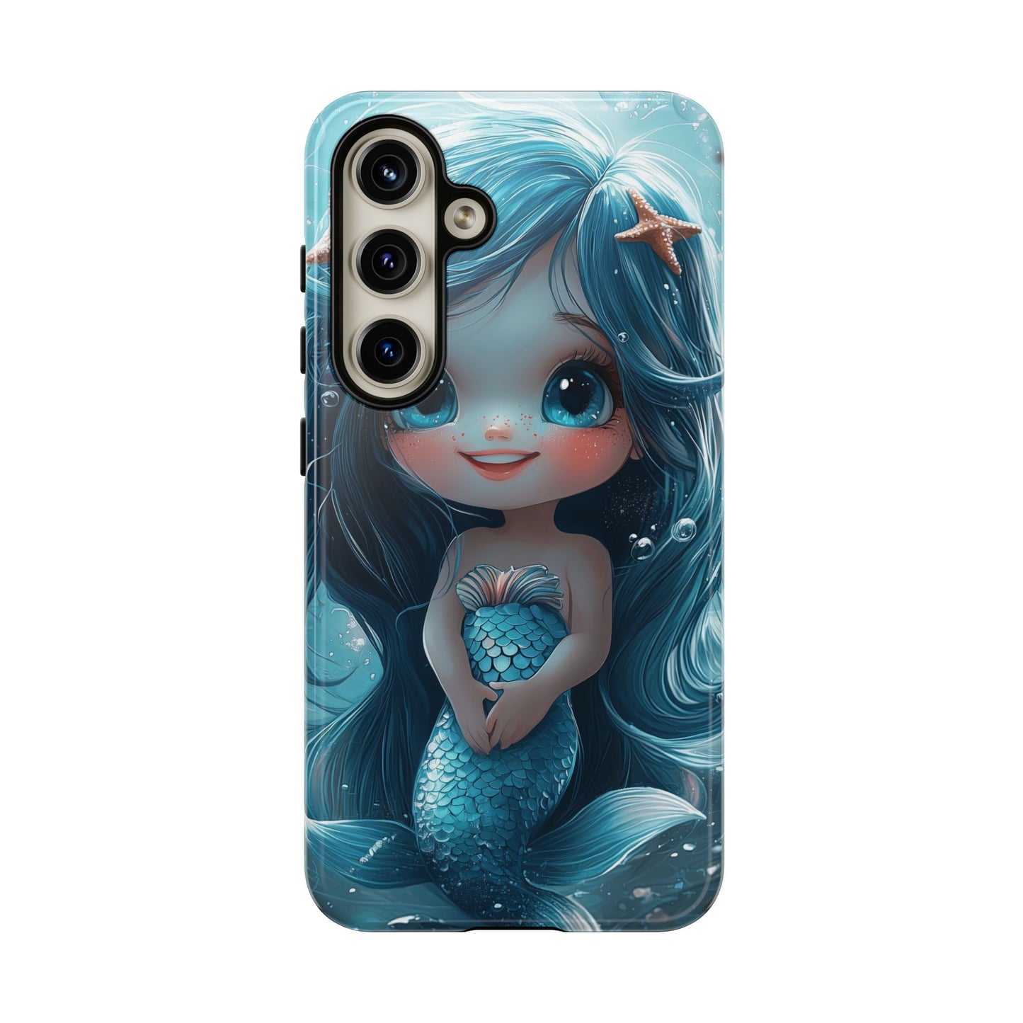 Bubble Bliss - Cute Chibi Mermaid Ocean Phone Case for iPhone, Samsung & Pixel