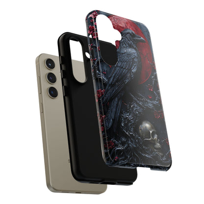 Gothic Sculpture Of Raven On Charcoal Tree Branch phone case design
