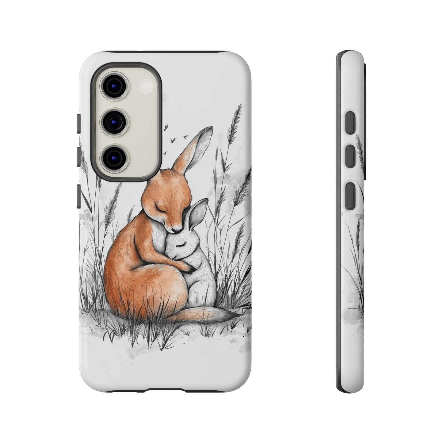 Bunny Embrace: Watercolor Woodland Hug Phone Case for iPhone, Samsung & Pixel