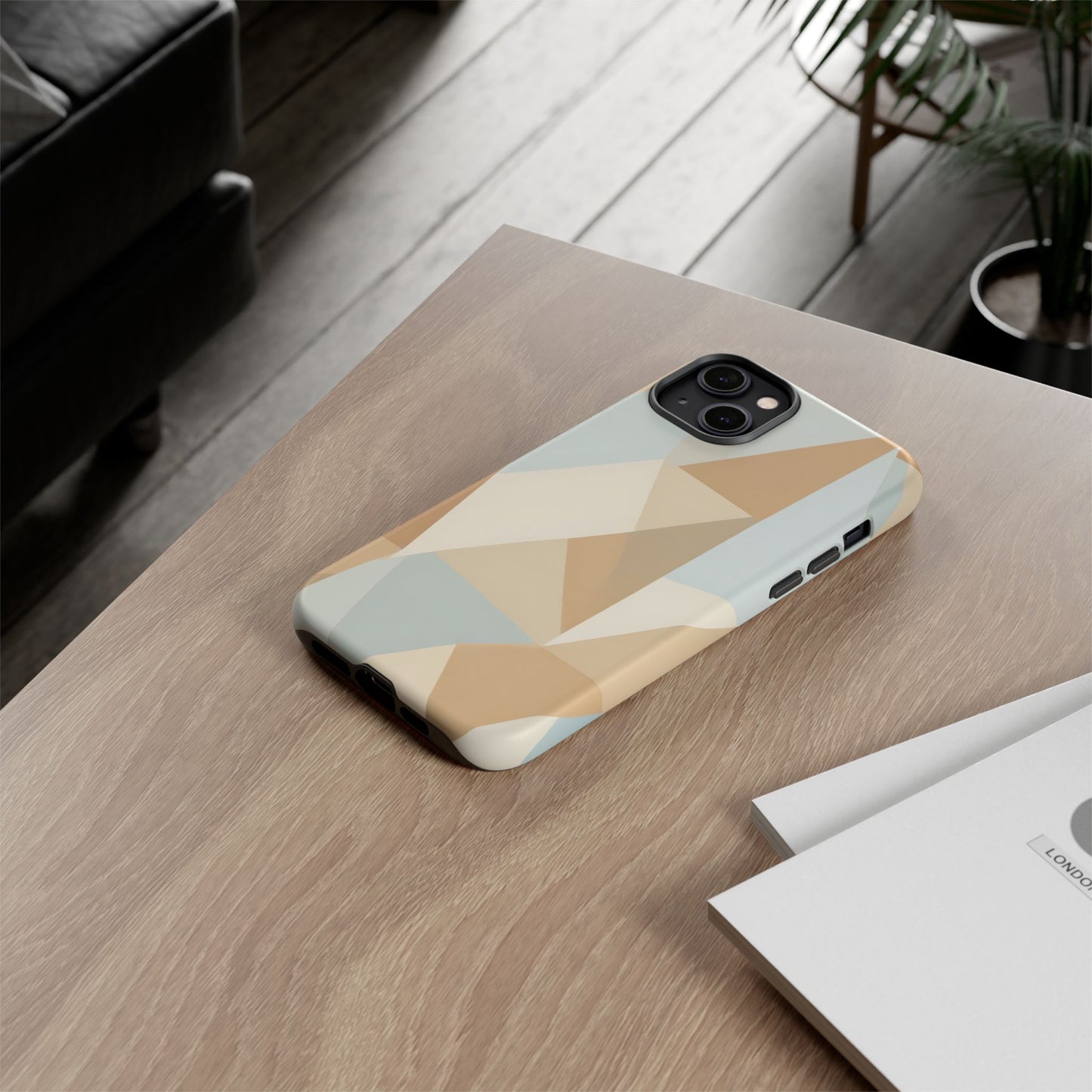 Neutral Geometrical Triangular Abstract Pattern
