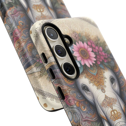 Elegant Floral Elephant Mobile Cover – Royal Mandala Art