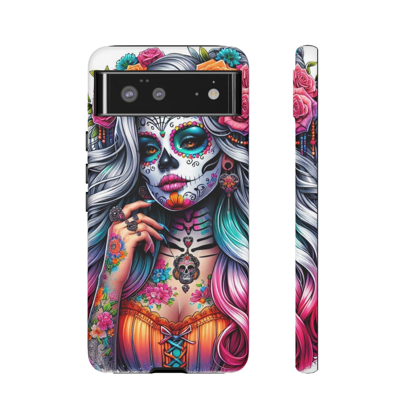 Sugar Skull Goddess – Día de los Muertos Floral Queen Mobile Cover