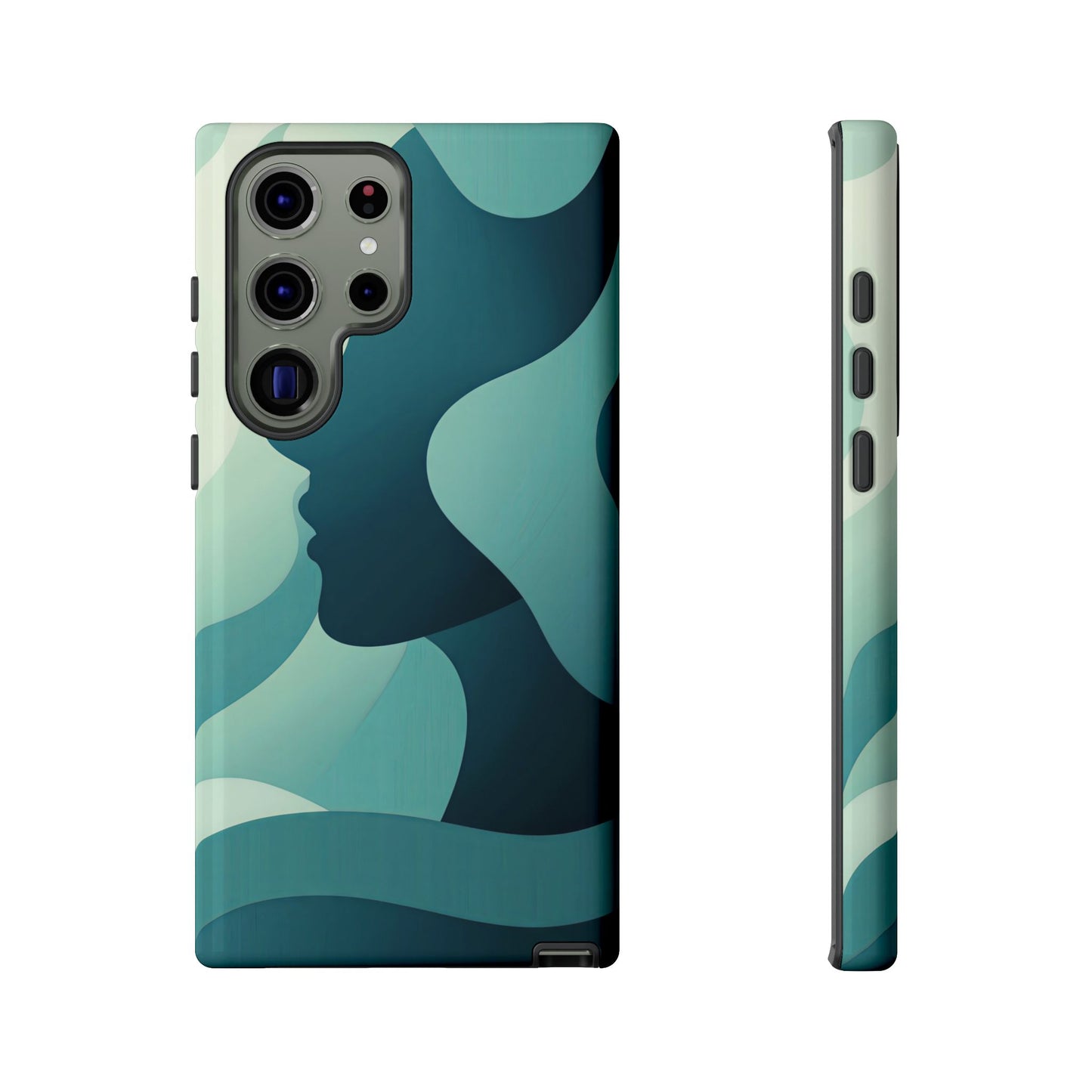 Whispers in Waves – Abstract Silhouette Phone Case for iPhone, Google Pixel, Samsung
