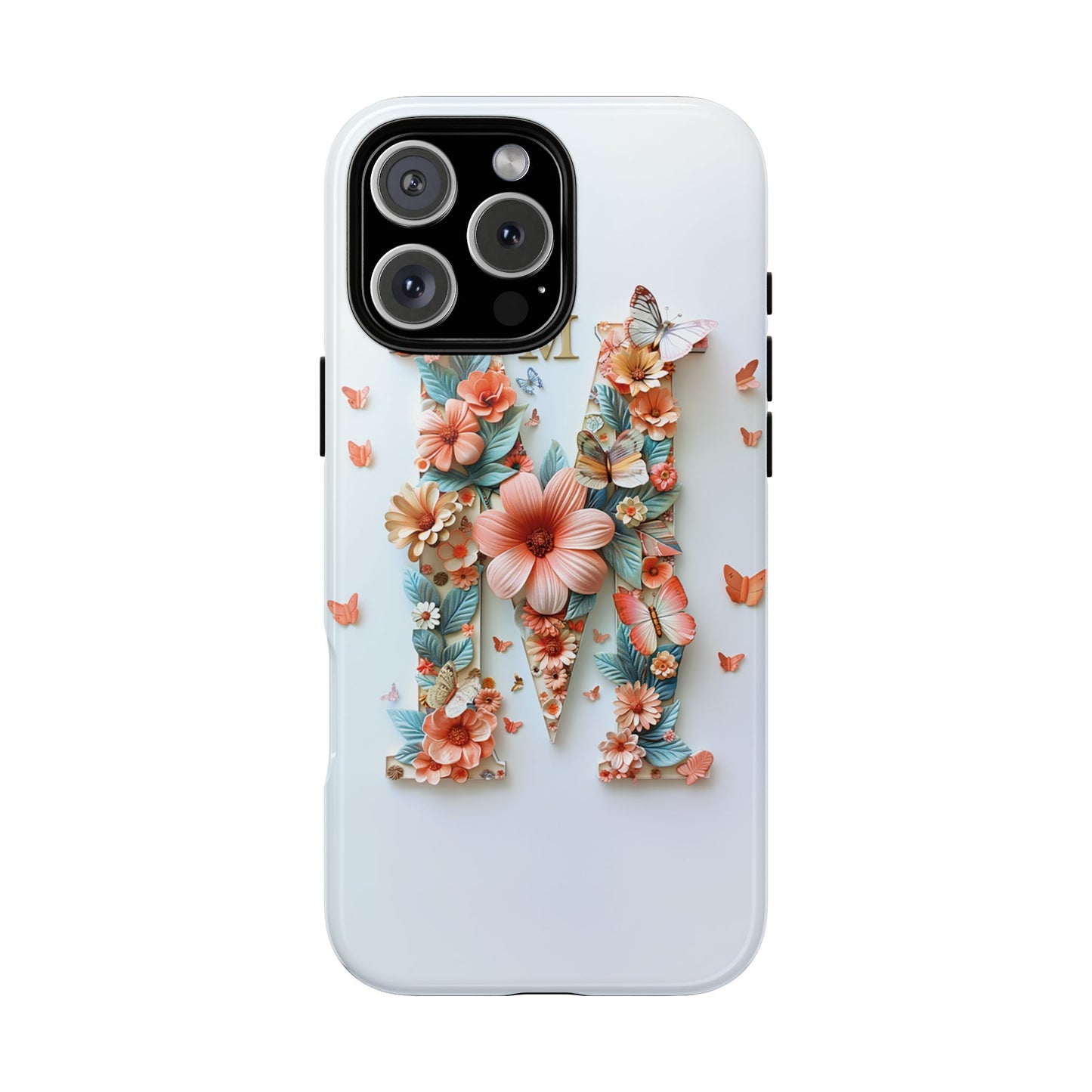 Floral Letter M Phone Case – Personalized Aesthetic Cover for iPhone, Samsung & Google Pixel