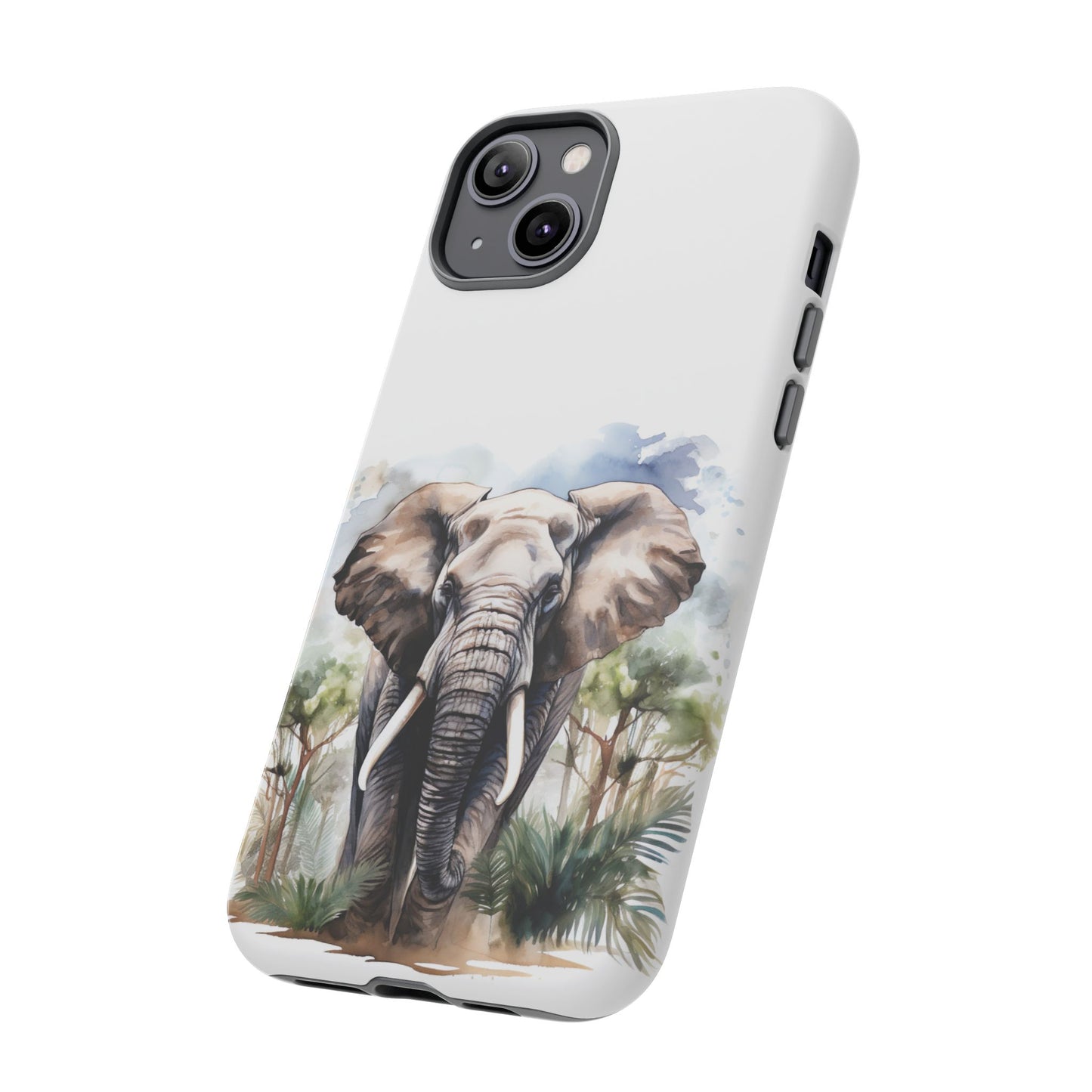 Majestic Watercolor Elephant Mobile Cover – Artistic Wildlife Design