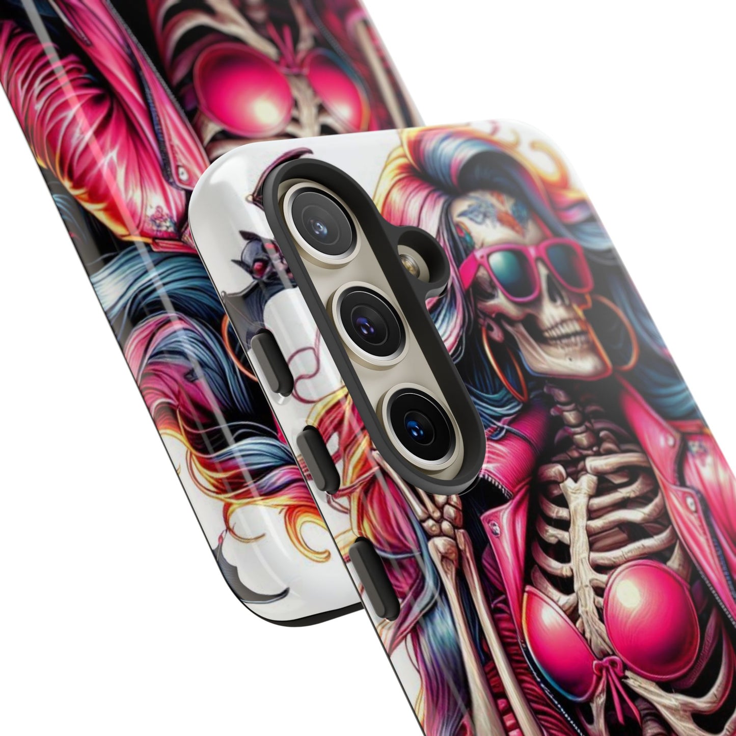 Neon Bones – Retro Skeleton & Vibrant Punk Aesthetic Mobile Cover