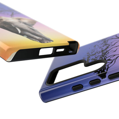 Surreal Elephant Tree Mobile Cover – Dreamy Sunset Fantasy