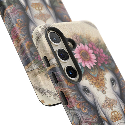 Elegant Floral Elephant Mobile Cover – Royal Mandala Art