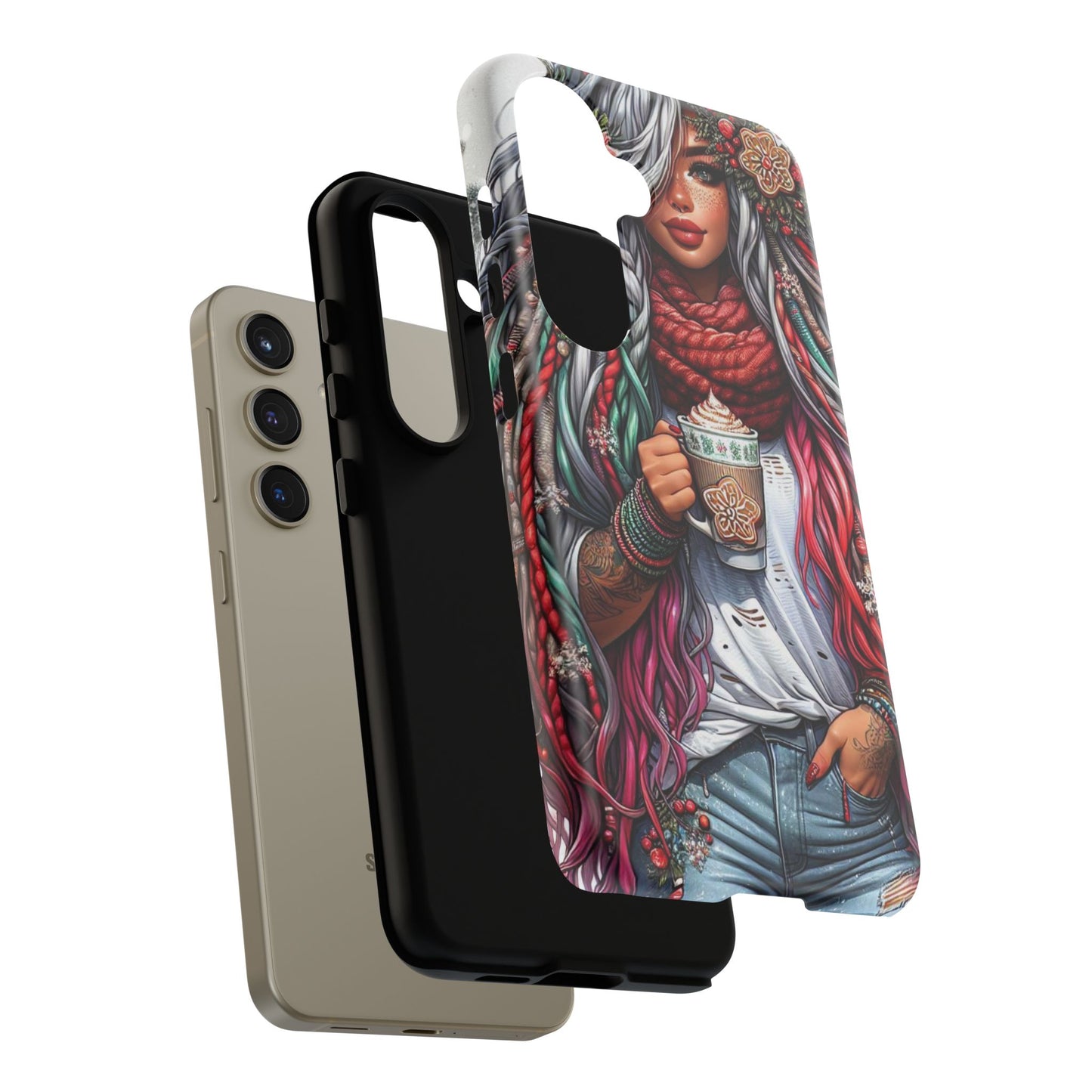 Boho Winter Queen – Cozy Dreads & Holiday Vibes Mobile Cover