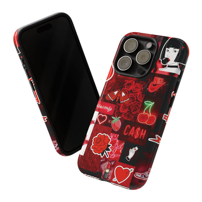 Red Pop Art Neon Vibes Phone Case