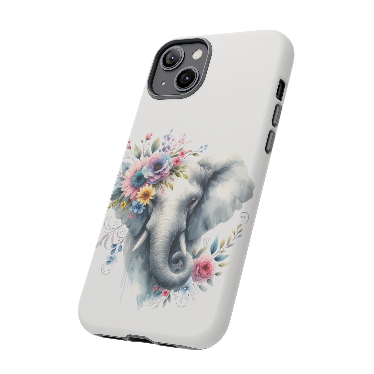 Floral Elephant Mobile Cover – Elegant Watercolor Art