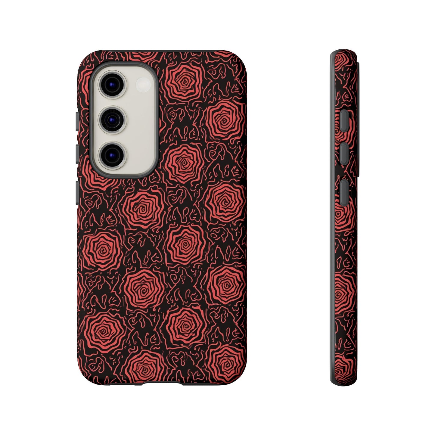 Red roses abstract geometric seamless pattern design