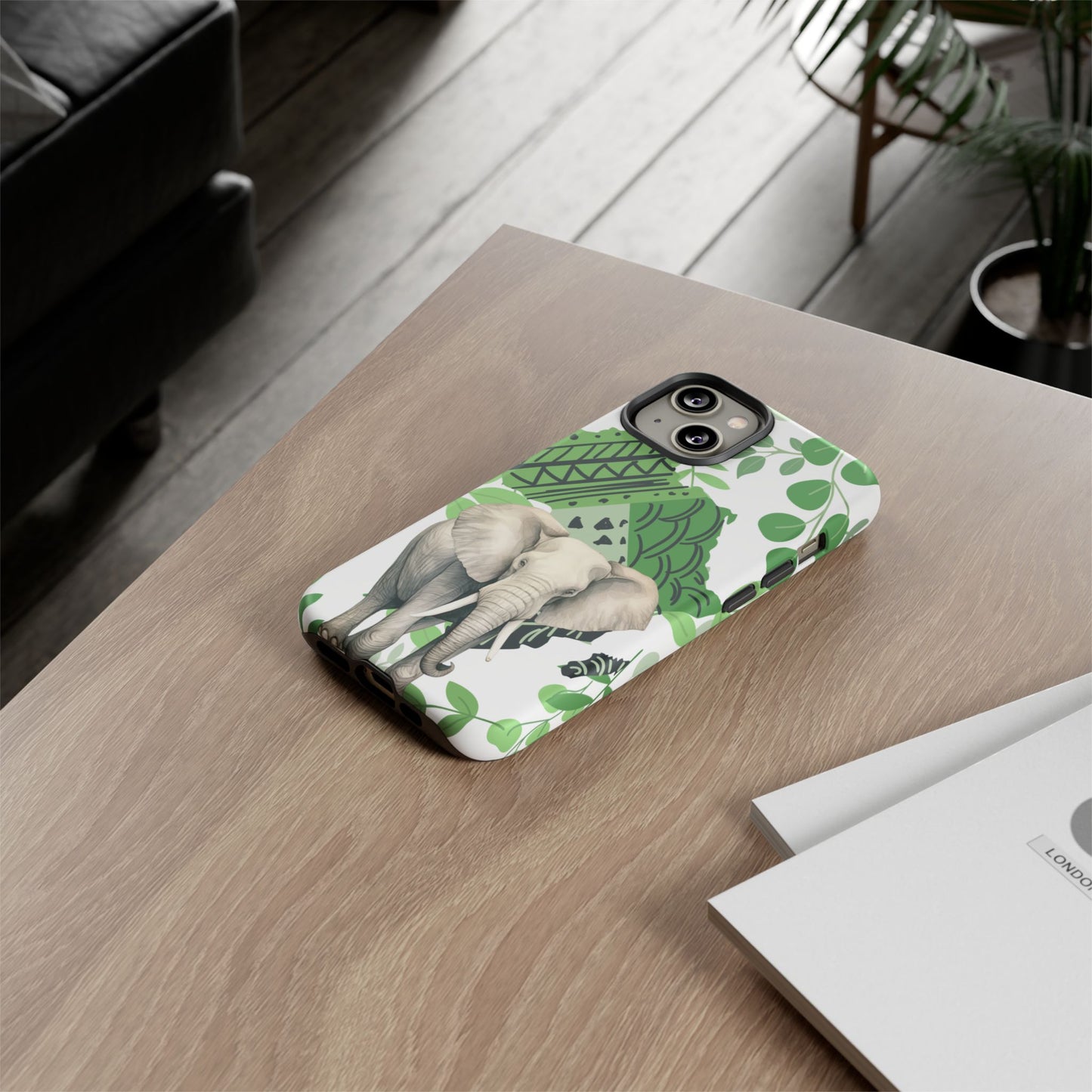 Tropical Elephant Mobile Cover – Nature-Inspired Boho Art