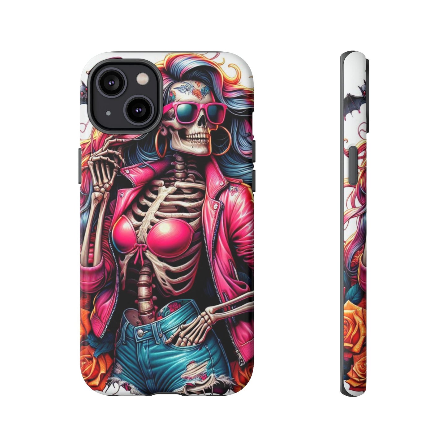 Neon Bones – Retro Skeleton & Vibrant Punk Aesthetic Mobile Cover