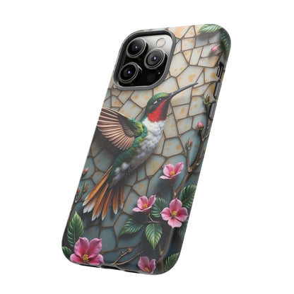 Vivid Hummingbird with Blossoming Branches | Artistic Mosaic Style