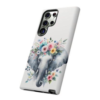 Floral Crown Elephant Mobile Cover – Elegant Watercolor Art
