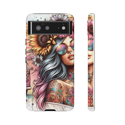 Retro Boho Wanderer – Sunflower Hippie Van Mobile Cover