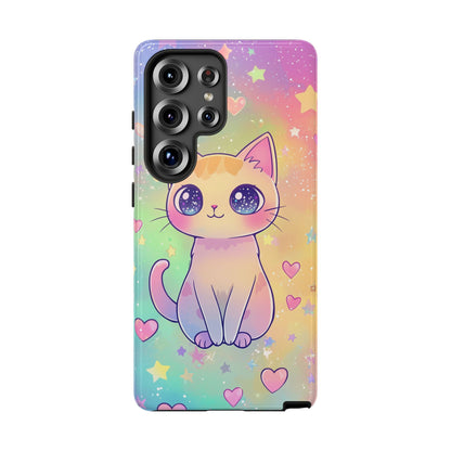 Rainbow Galaxy Cat Phone Case – Cute Anime Aesthetic for iPhone, Google Pixel & Samsung