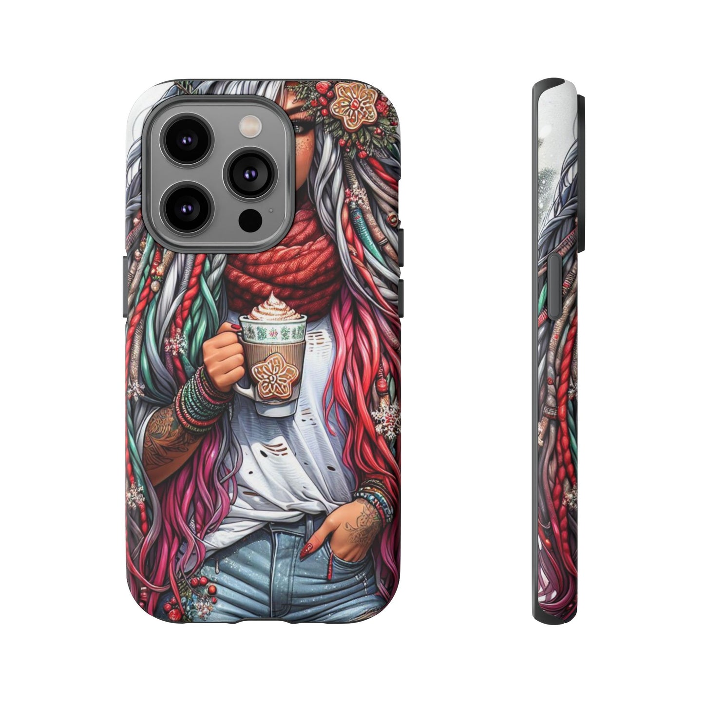 Boho Winter Queen – Cozy Dreads & Holiday Vibes Mobile Cover