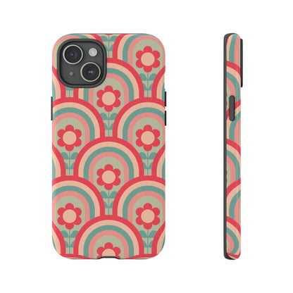 Retro Floral Rainbow Phone Case – Vintage Aesthetic for iPhone, Samsung & Google Pixel