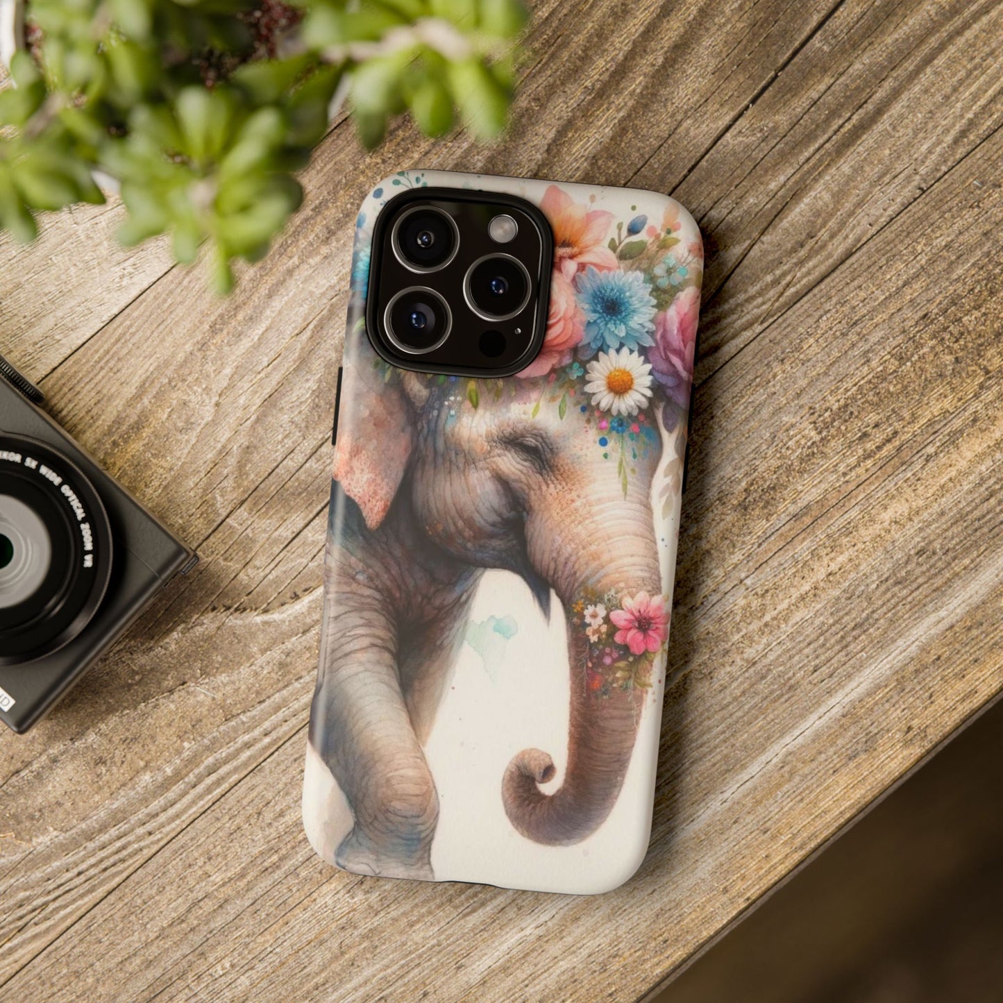 Joyful Floral Elephant Mobile Cover – Whimsical Watercolor Art