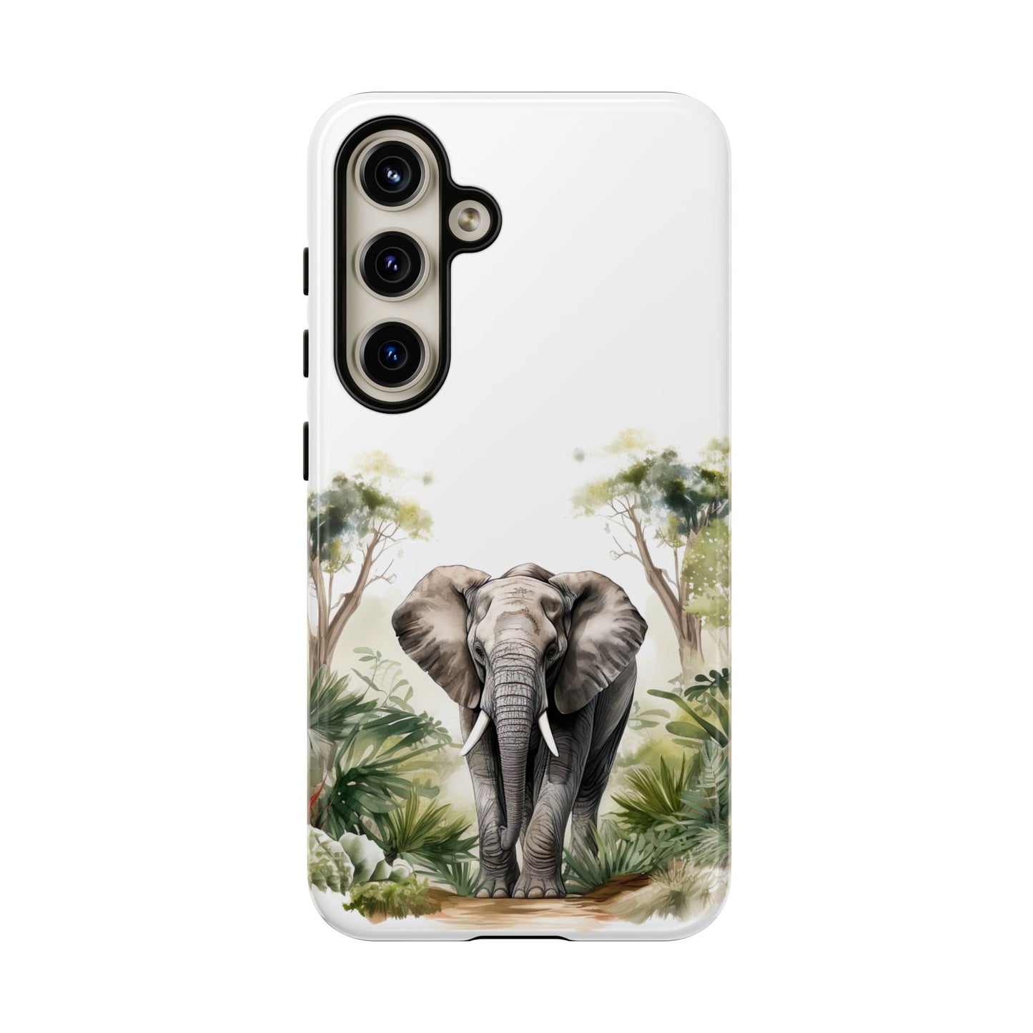 Serene Jungle Elephant Mobile Cover – Watercolor Wildlife Design