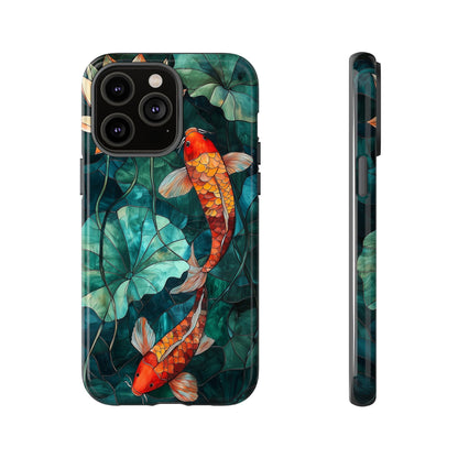 Lotus Serenity" – Koi Pond Stained Glass Case or iPhone, Samsung & Pixel