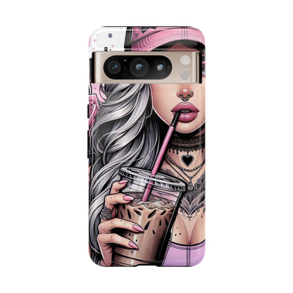 Pink Aesthetic Rebel – Iced Coffee & Inked Beauty Mobile Cover
