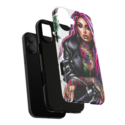 Neon Rebel – Vibrant Biker Queen Mobile Cover