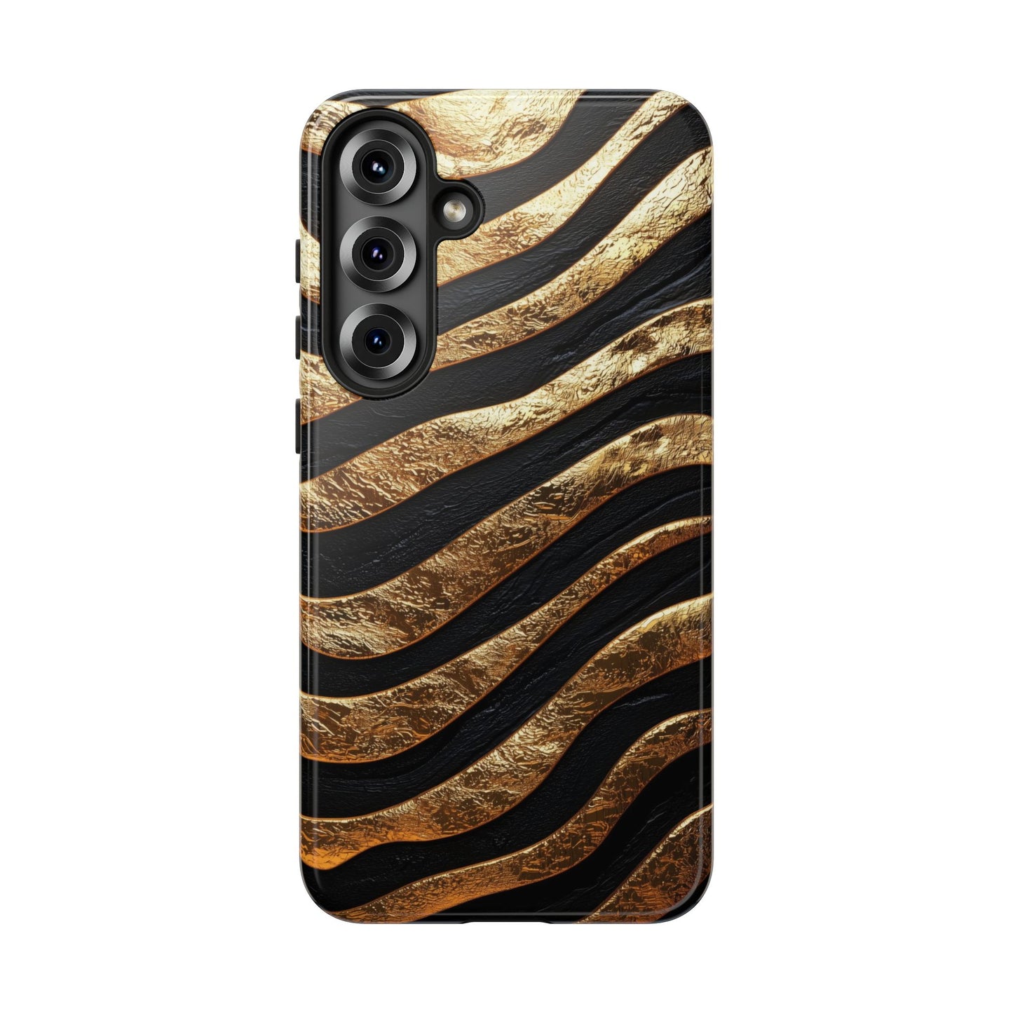Luxury Black & Gold Zebra Stripes Phone Case for iPhone, Samsung & Google Pixel