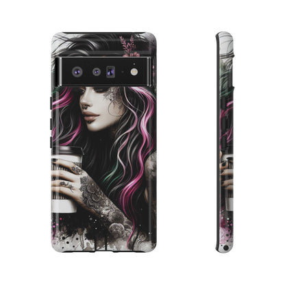 Tattooed Serenity – Gothic Coffee Lover Mobile Cover