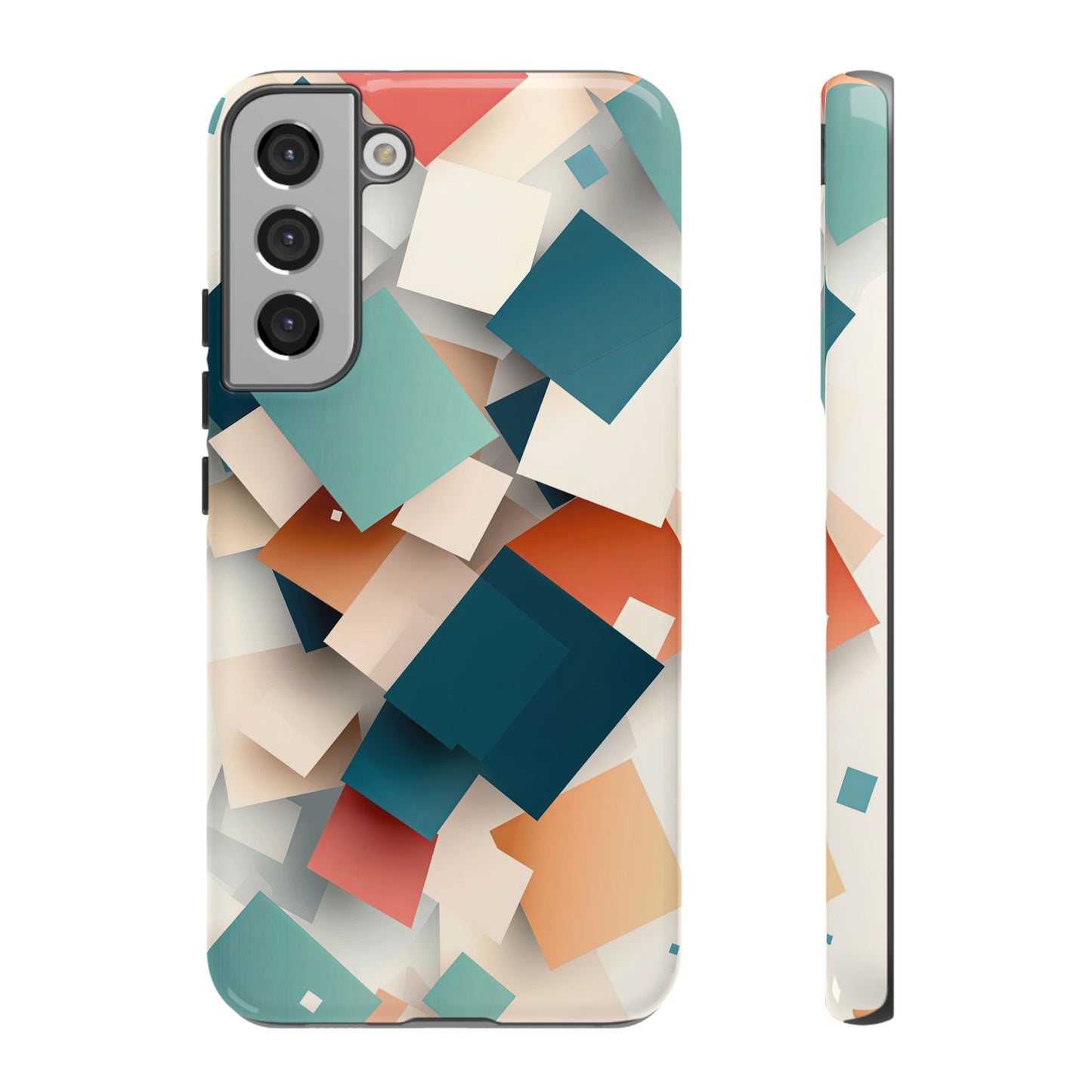 Geometric Cascade – Modern Abstract Blocks Phone Case – iPhone, Google Pixel, Samsung