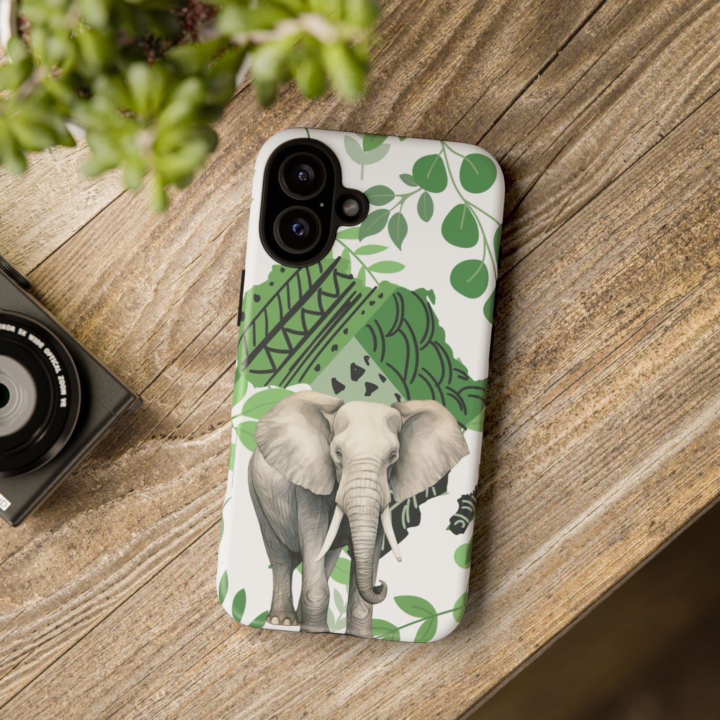 Tropical Elephant Mobile Cover – Nature-Inspired Boho Art