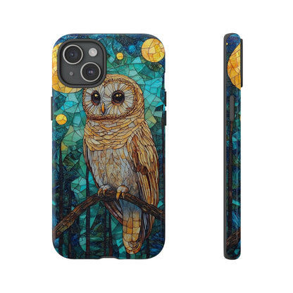 Nocturnal Wisdom – Stained Glass Owl Phone Case for iPhone, Samsung & Pixel