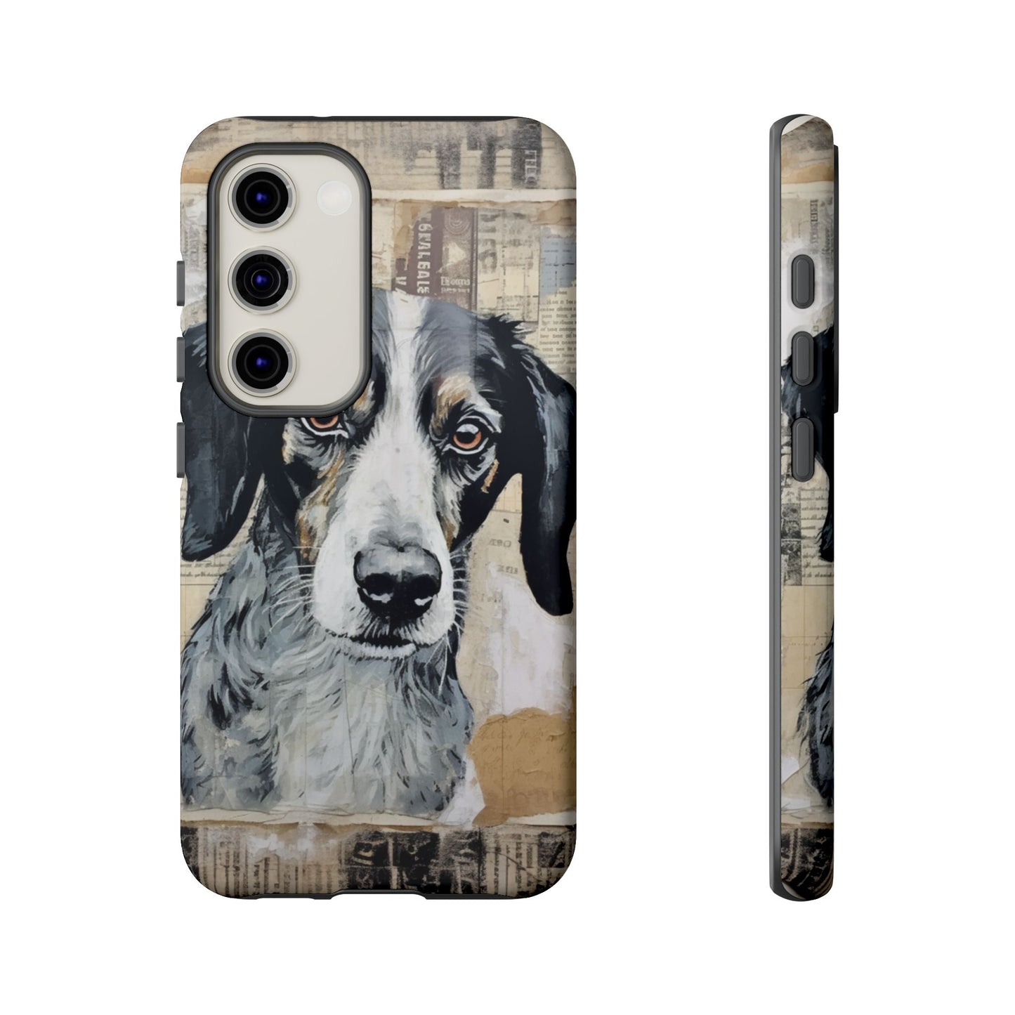 Rustic Dog Portrait – Vintage Collage Style