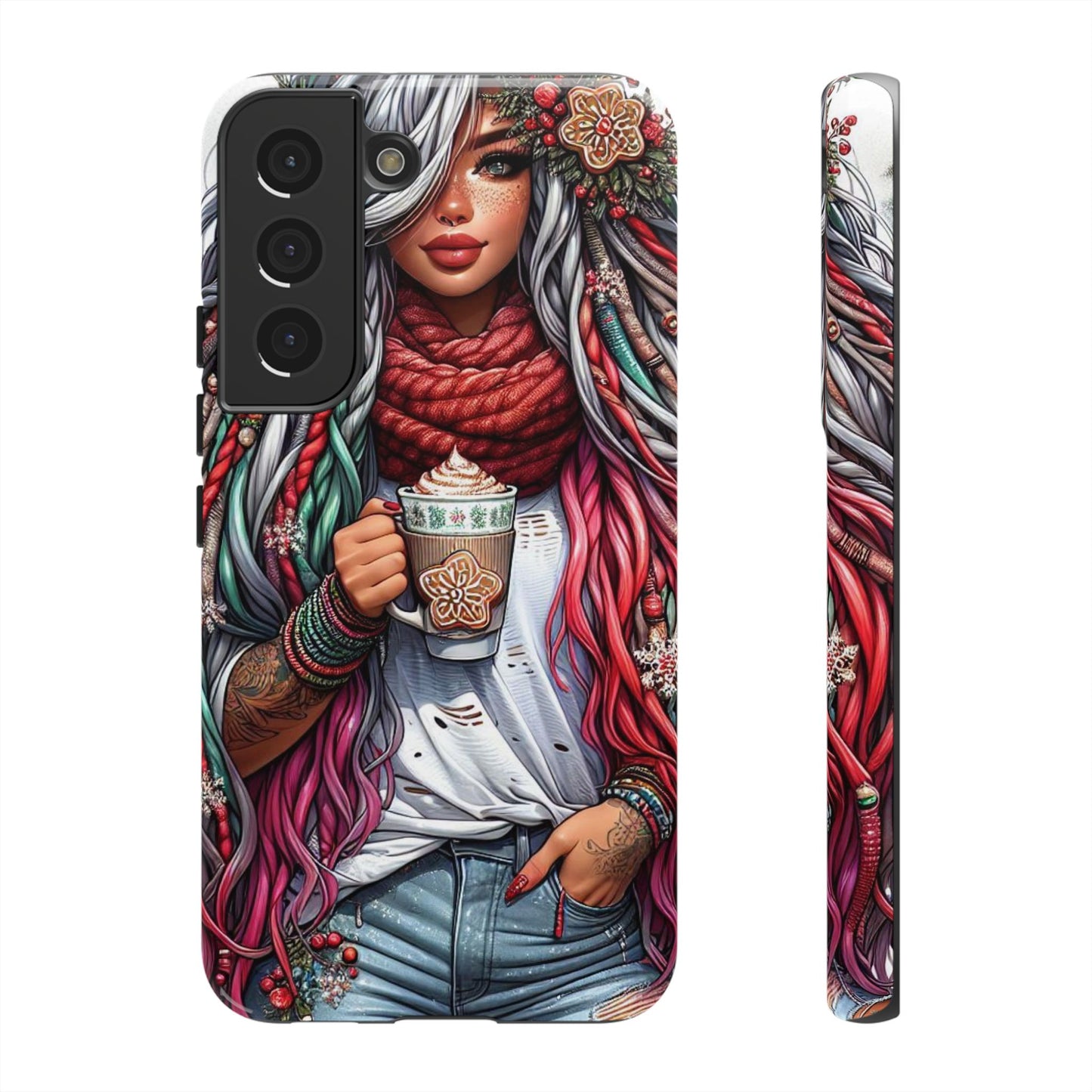 Boho Winter Queen – Cozy Dreads & Holiday Vibes Mobile Cover