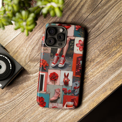 Red Sneakers & Roses Collage Phone Case