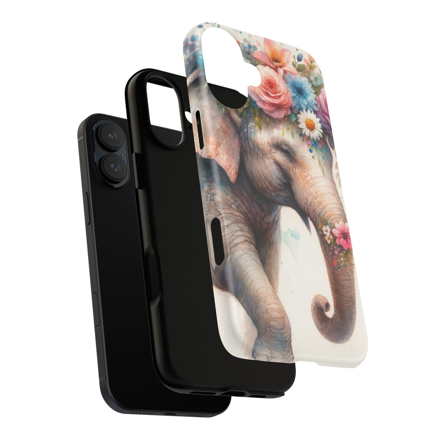 Joyful Floral Elephant Mobile Cover – Whimsical Watercolor Art