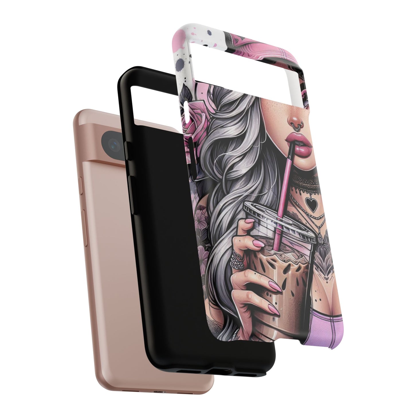 Pink Aesthetic Rebel – Iced Coffee & Inked Beauty Mobile Cover