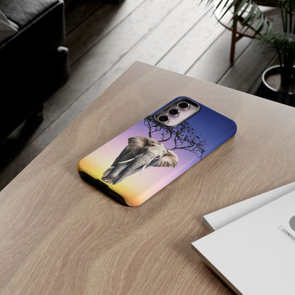 Surreal Elephant Tree Mobile Cover – Dreamy Sunset Fantasy