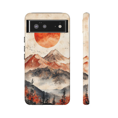 Boho Mountain Sunrise Phone Case for iPhone, Pixel & Samsung