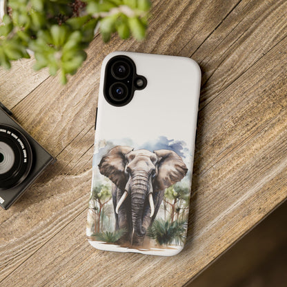 Majestic Watercolor Elephant Mobile Cover – Artistic Wildlife Design