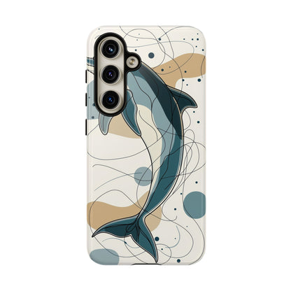 Ocean Whimsy: Abstract Dolphin Splash Phone Case for iPhone, Samsung & Pixel
